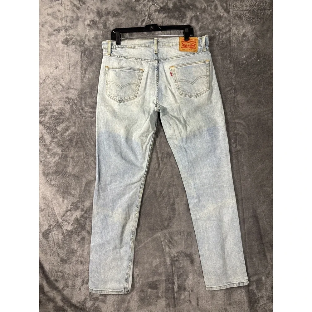 Levis 511 Slim Fit Jeans Mens 36x34 Light Wash Blue Denim Casual Pants 04511-230